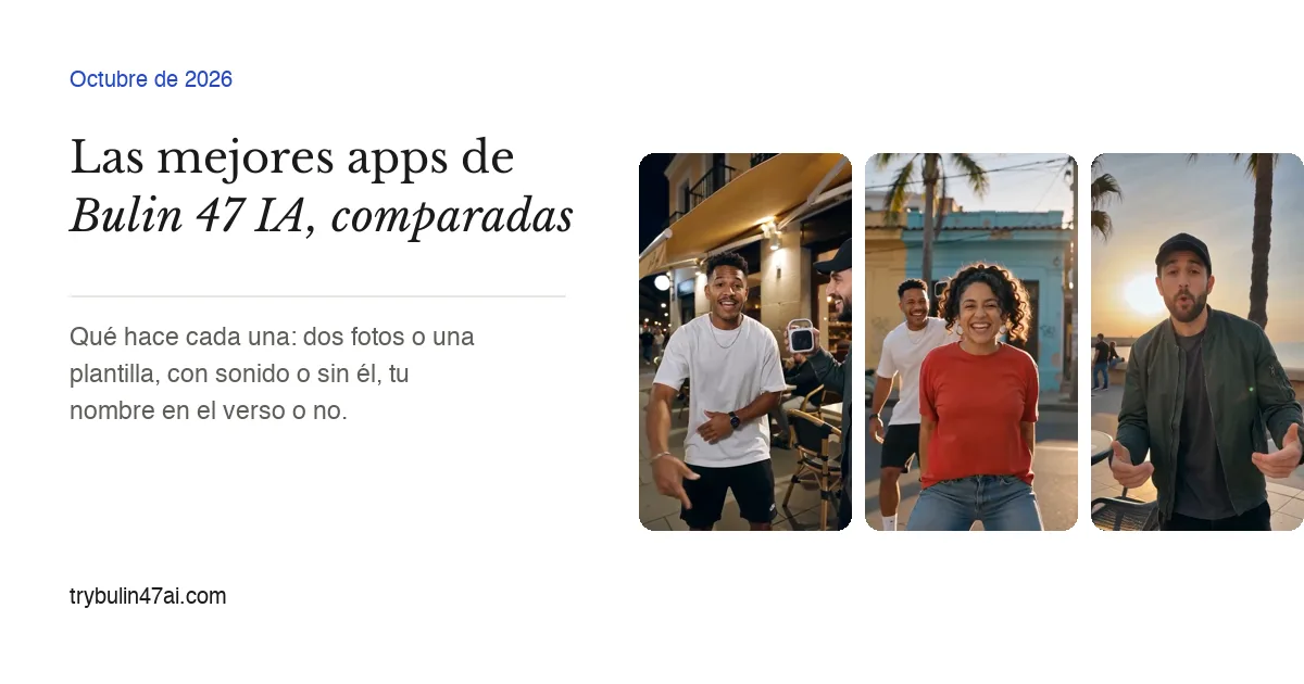 Las mejores apps de Bulin 47 IA: un amigo con una bocina para a un chico en la puerta de un restaurante de noche, una chica haciendo freestyle en una esquina caribeña y un chico haciendo freestyle en el malecón